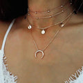 Celestine Moon Multi Layered Necklace