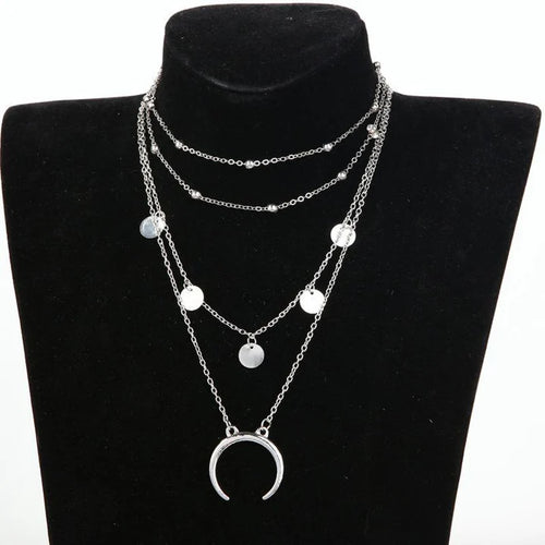 Celestine Moon Multi Layered Necklace