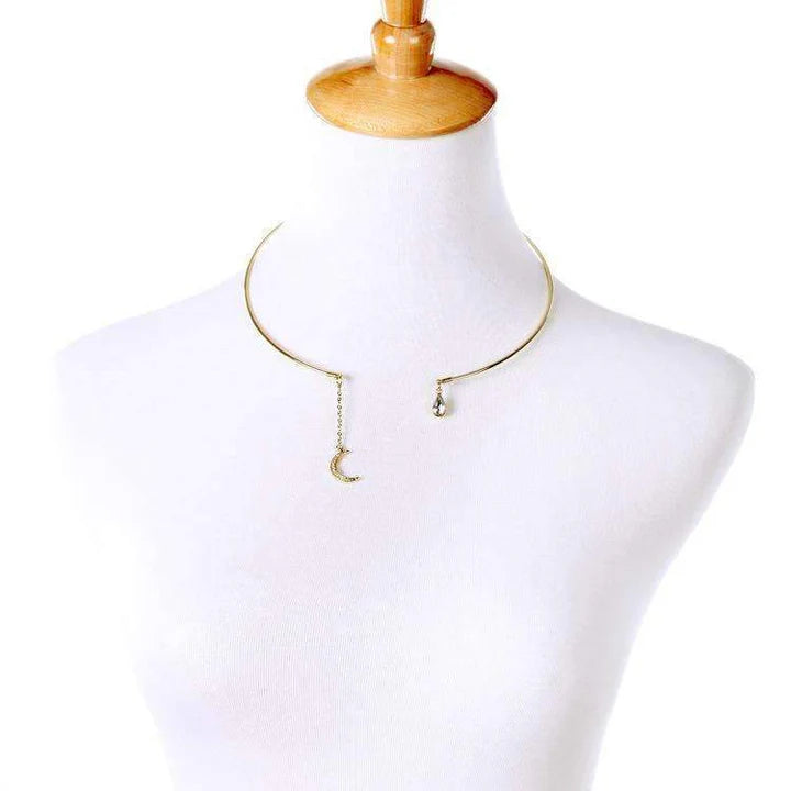 Crystal Crescent Choker