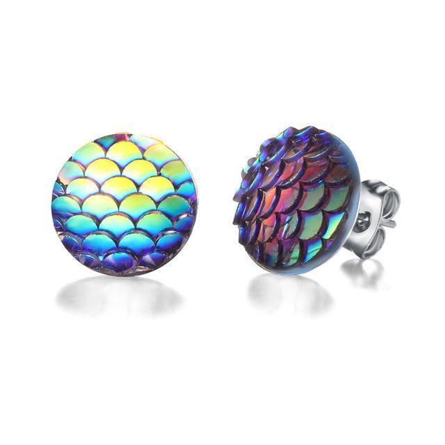 Galactic Mermaid Stud Earrings