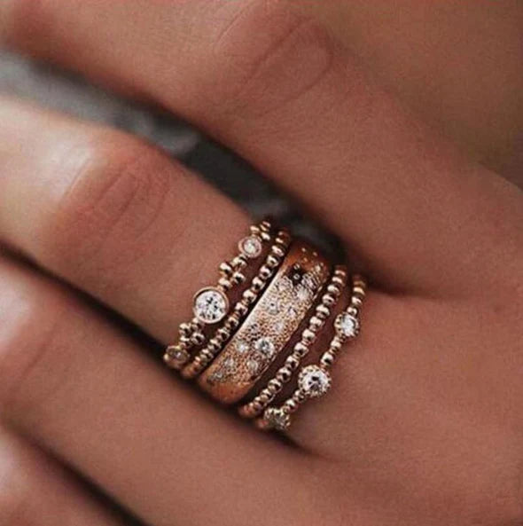 Golden Light Stackable Ring Set