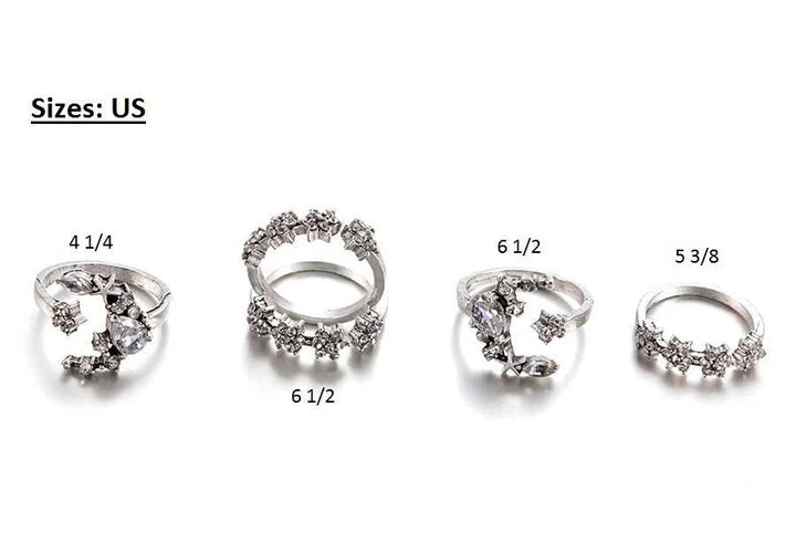 Mystic Moonlight Crystal Ring Set