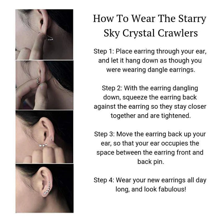 Starry Sky Crystal Crawler Earrings