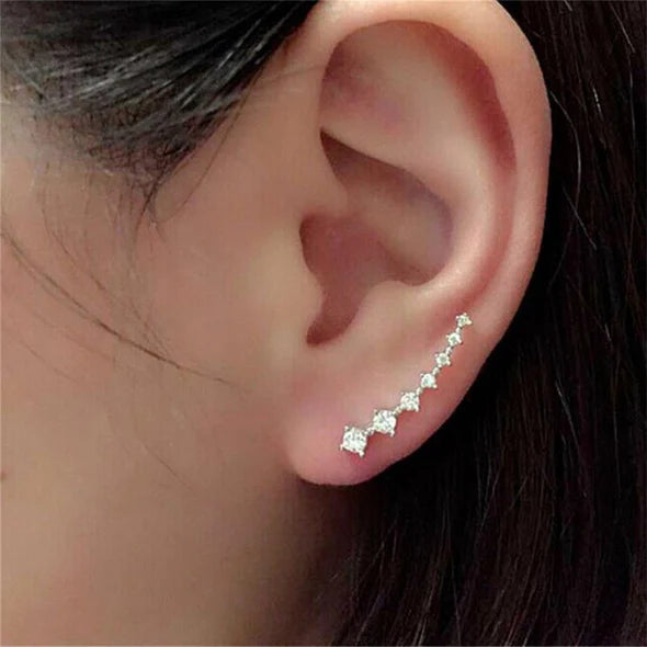 Starry Sky Crystal Crawler Earrings